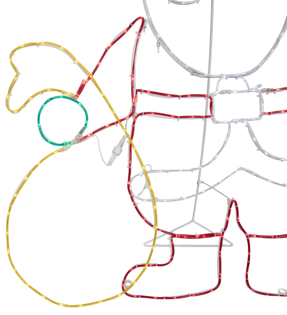 Lampada da terra natalizia Babbo Natale 117 cm con LED e timer IP44 - Pax