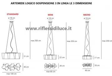 Artemide logico micro sospensione 3 in linea