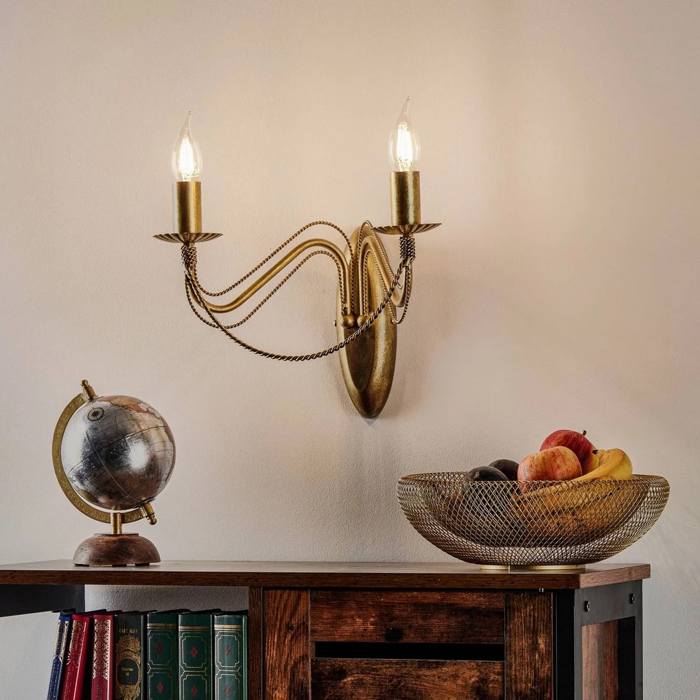 EMIBIG LIGHTING Applique Tori K2 a forma di candelabro, oro