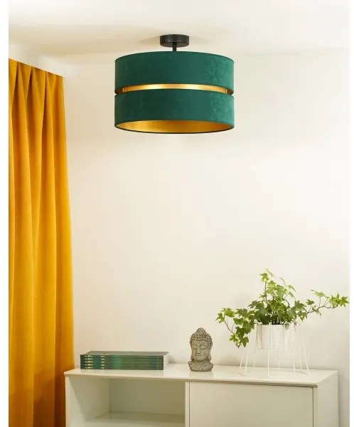 Duolla - Lampadario a plafone DUO 1xE27/15W/230V diametro 40 cm verde/oro