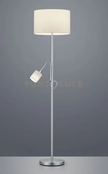 Hotel piantana acciaio con lampada da lettura paralumi bianchi con ...