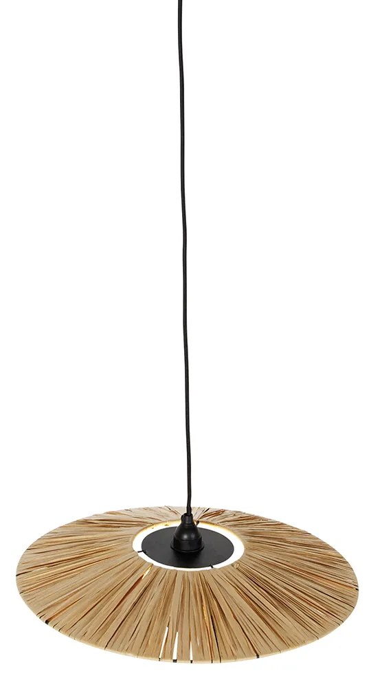 Lampada a sospensione rustica nera con corda 45 cm - Leia