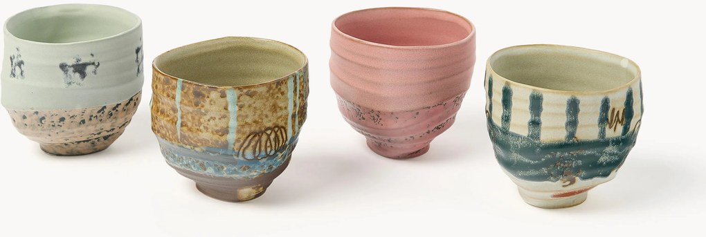 Set di 4 tazze dipinte a mano Artist Ceramics