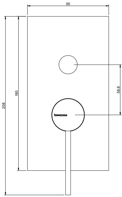 Treemme Up+ RWIT6B49CC80 Miscelatore monocomando vasca doccia senza parte incasso cromo