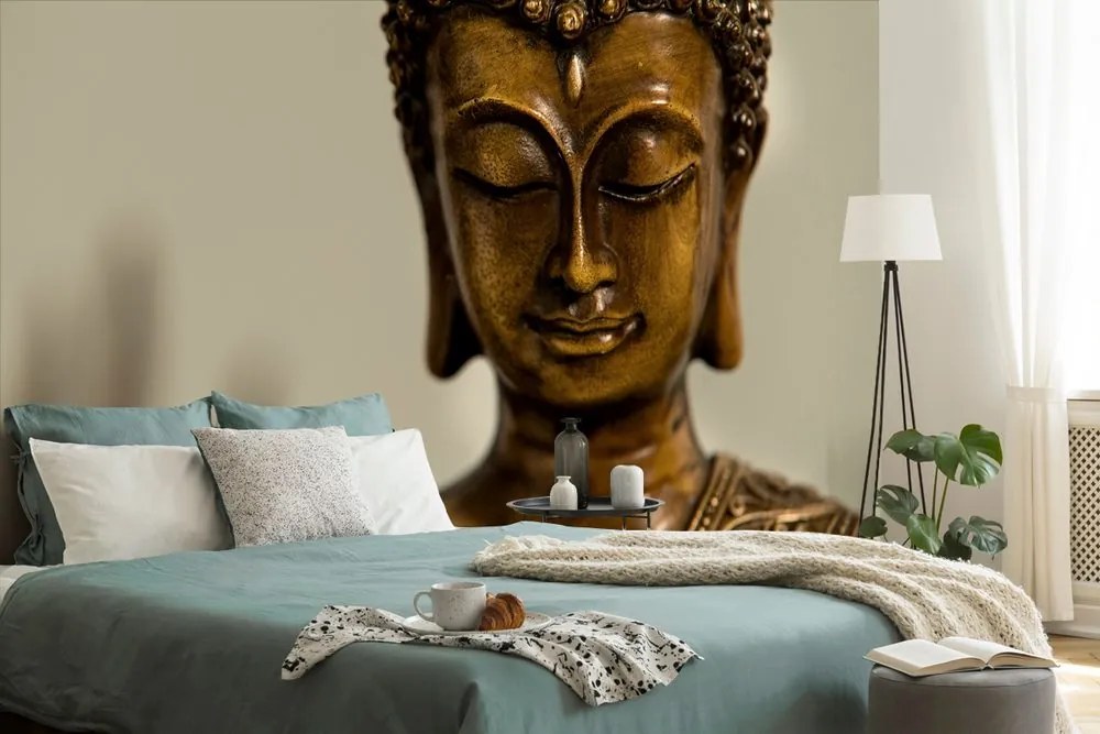 Carta da parati – Testa di Buddha in bronzo