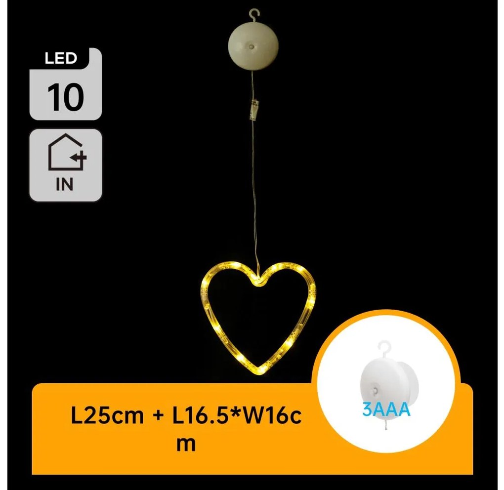 Aigostar - Decorazione natalizia LED 10xLED/3xAAA a forma di cuore 16 cm