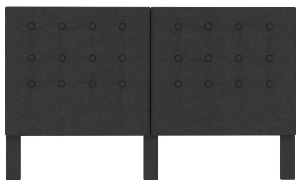 Testiera letto trapuntata grigio scuro in tessuto 180x200 cm