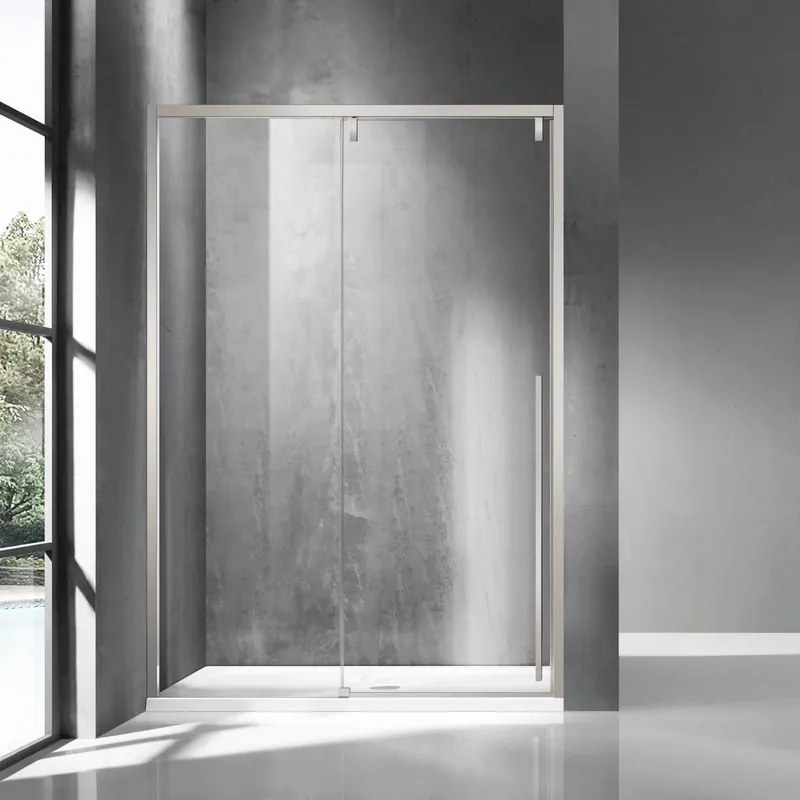 Kamalu - Doccia nicchia 130cm finitura acciaio spazzolato | KSA4000AS