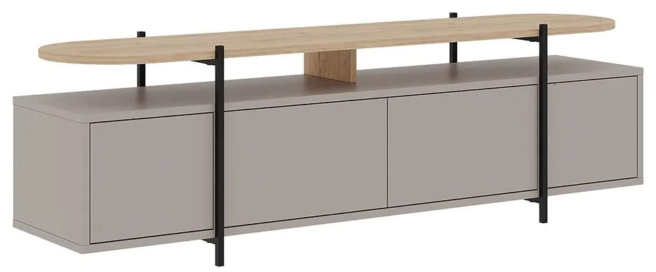 Tavolo TV grigio e beige in rovere 160x48 cm Hinoa - Marckeric