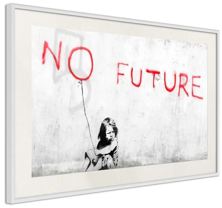 Poster Banksy: No Future Cornice Quadri Cornice nera con pass-partout, Larghezza x Altezza Home decor 90x60