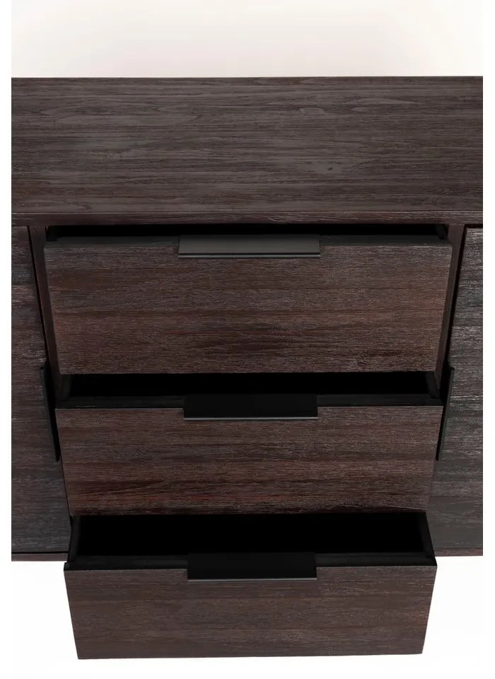 Cassettiera bassa marrone in teak 135x82 cm Webster - White Label