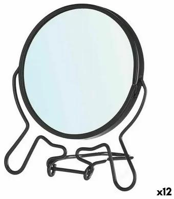 Specchio Ingranditore Nero Ferro 11 x 13 x 1,5 cm (12 Unità)