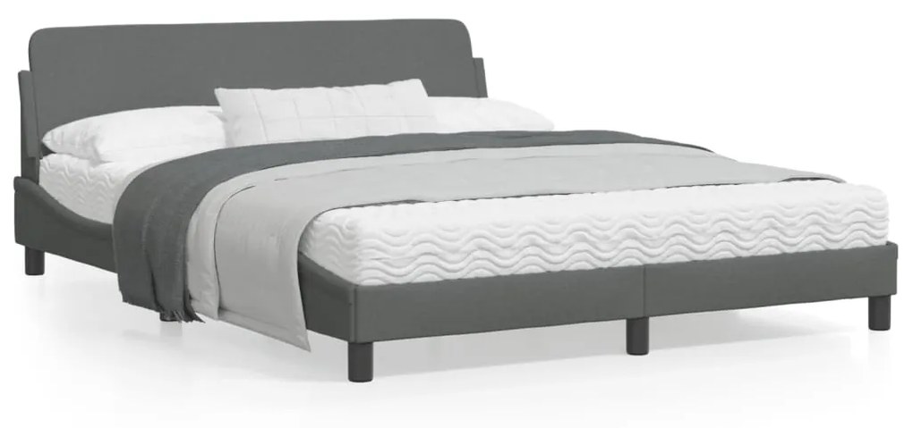 Giroletto Senza Materasso Grigio Scuro 160x200 Cm Tessuto /