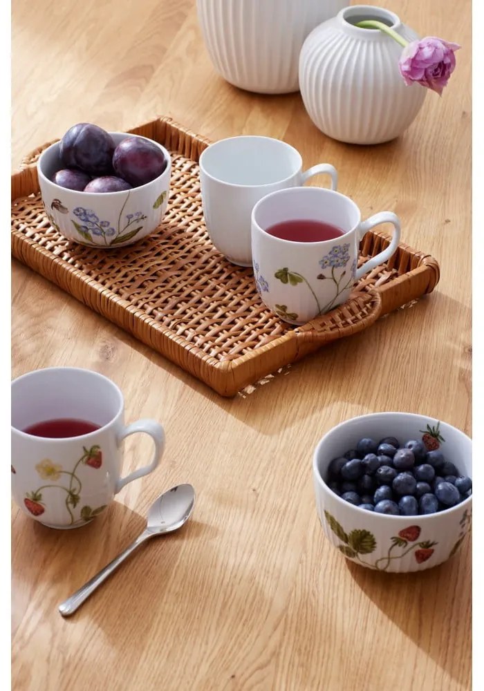 Tazza bianca in porcellana con motivo floreale 330 ml Hammershøi Summer - Kähler Design