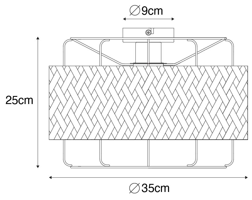 Plafoniera orientale nera con bambù - Irena