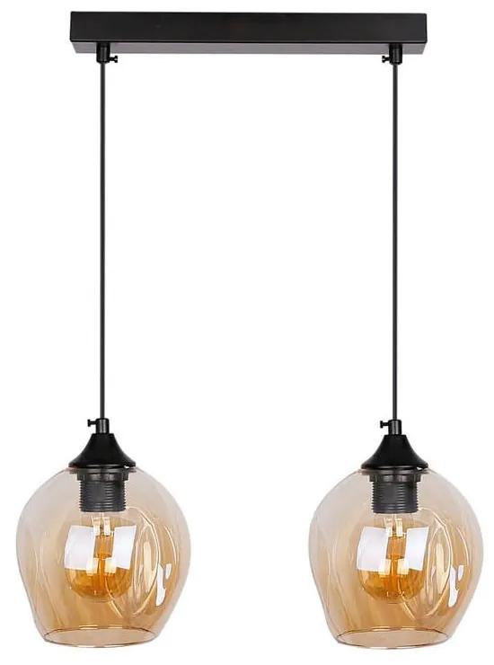 Lampada a sospensione nera con paralume in vetro 14x48 cm Aspa - Candellux Lighting