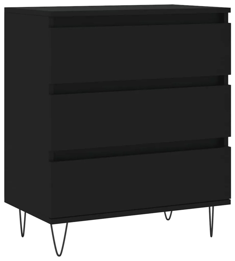 Credenza nero 60x35x70 cm in legno multistrato