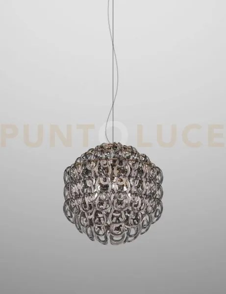 Giogali sospensione 50 cristallo fume' e bronzo opaco  3 luci attac...