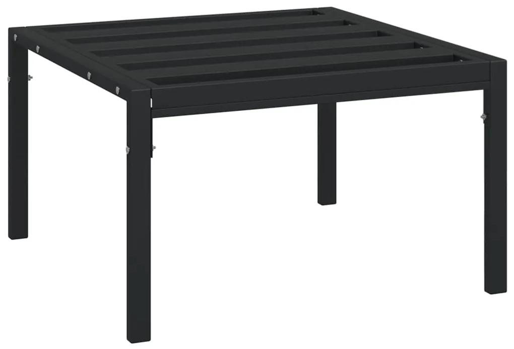 Tavolino da Giardino Nero 60x60x35 cm Acciaio