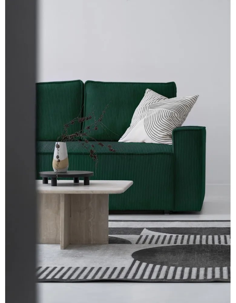 Divano letto angolare in velluto a coste verde scuro Brave Dave - Miuform