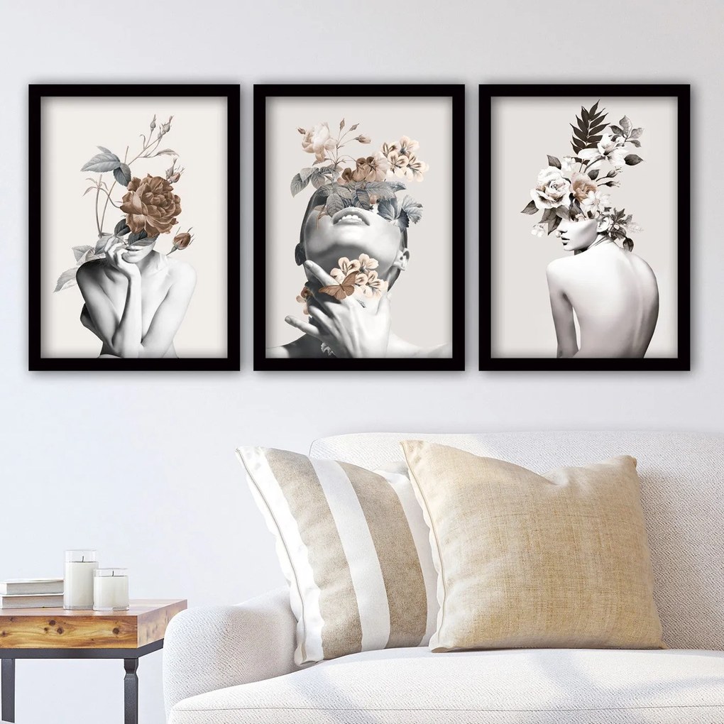 Set Di Dipinti Decorativi A Cornice (3 Pezzi) / 3sc06