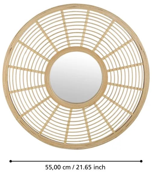 Eglo 425029 - Specchio da parete MITSUKE Ø 55 cm in bambù
