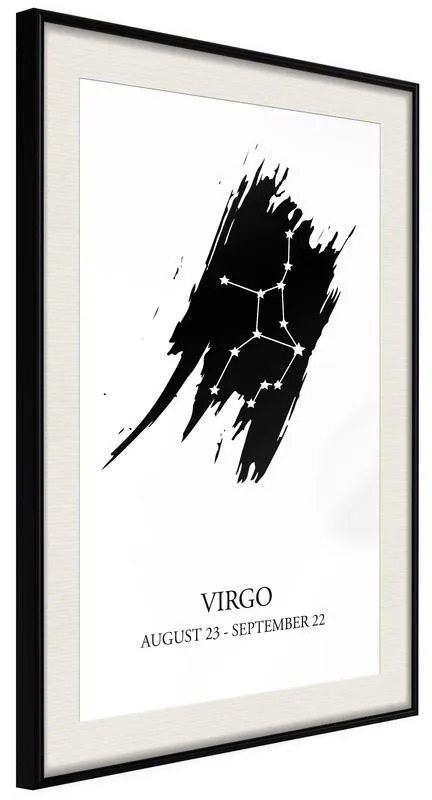 Poster  Zodiac: Virgo I  Cornice Quadri Cornice nera con pass-partout, Larghezza x Altezza Home decor 30x45