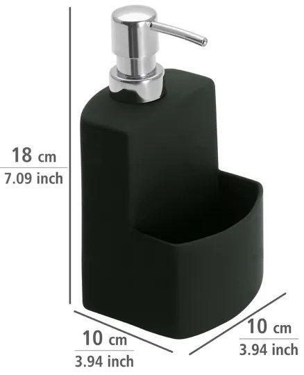WENKO 3620117800 - Dispenser di sapone FESTIVAL 10x18 cm nero