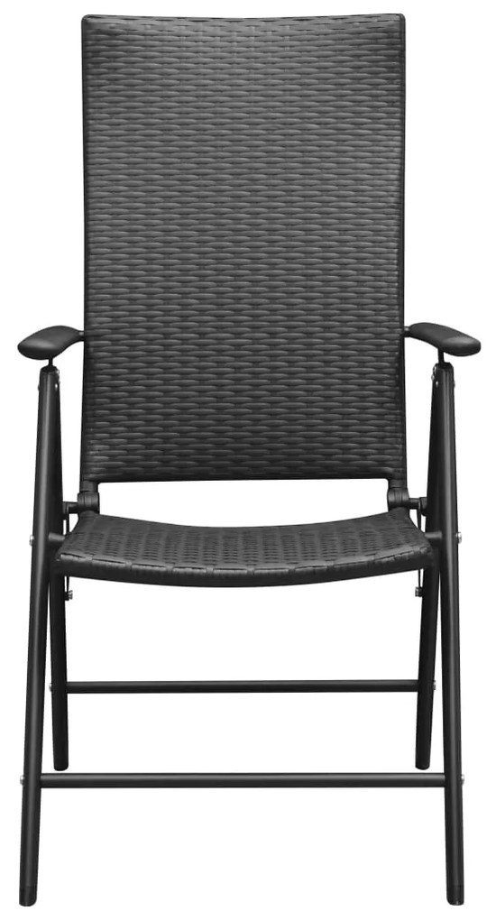 Sedie da giardino 4 pz in polyrattan nero