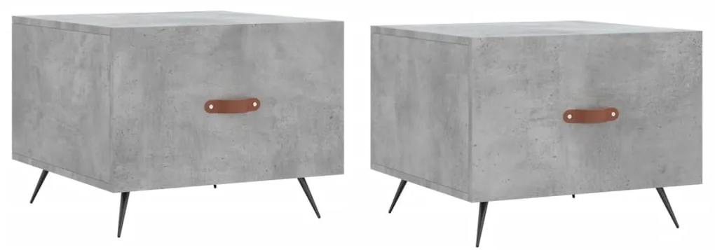 Tavolini salotto 2pz grigio cemento 50x50x40 legno multistrato