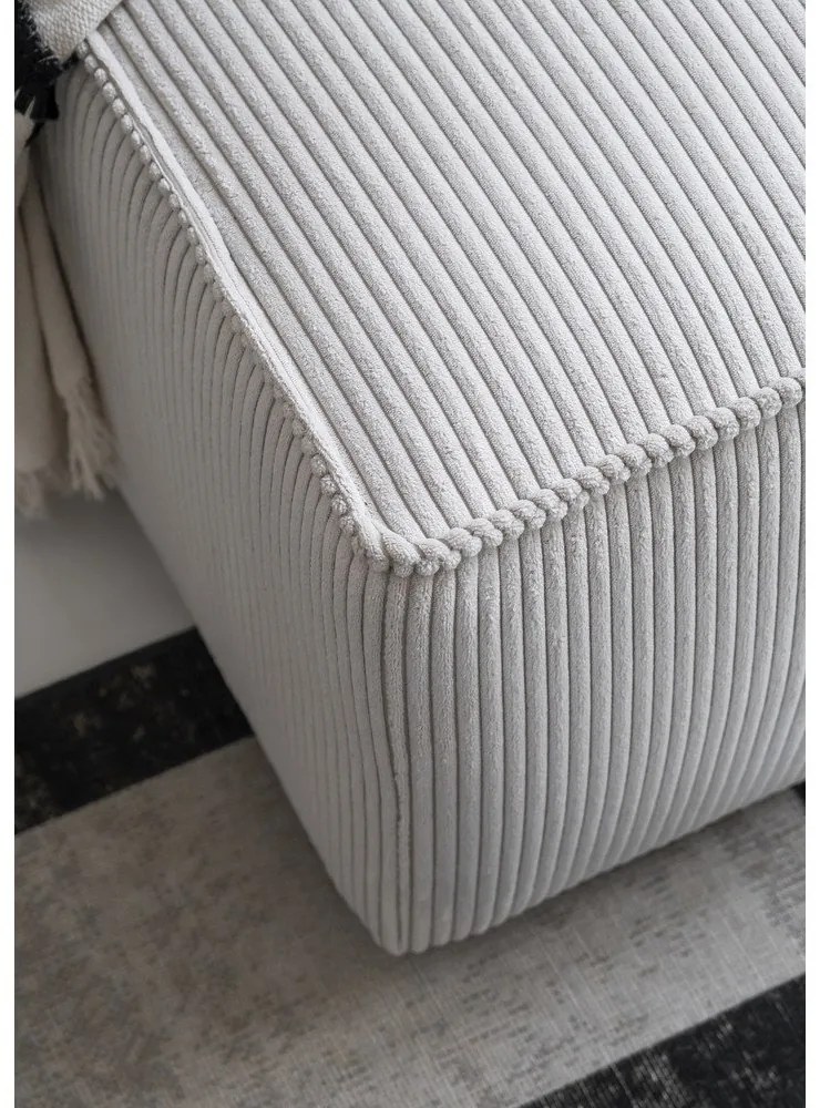 Divano letto angolare in velluto a coste bianco Brave Dave - Miuform