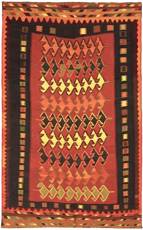 Kilim Tappeto persiano 150x250 Rosso (Iran) Tessuto A Mano