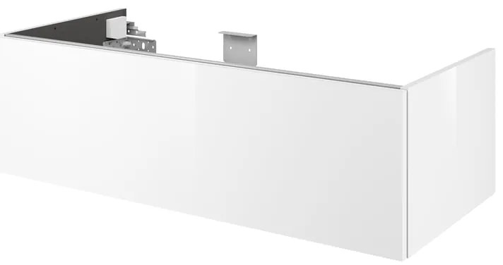 Mobile da bagno sospeso sotto lavabo L 105 x H 32 x P 48 cm bianco, 2 cassetti Neo, apertura con push pull, Maniglie acquistabili separatamente
