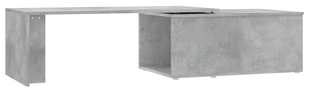 Tavolino salotto grigio cemento 150x50x35 cm legno multistrato