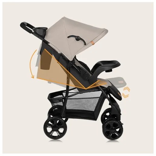 Lionelo - Passeggino EMMA PLUS beige/nero