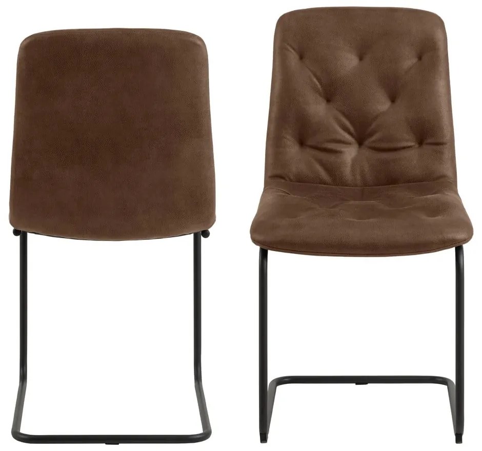 Set di 2 sedie da pranzo in similpelle marrone Kira - Actona