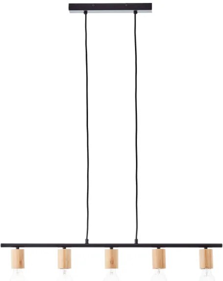Brilliant - Lampadario a sospensione KERRY su cavo 5xE27/40W/230V nero/bambù