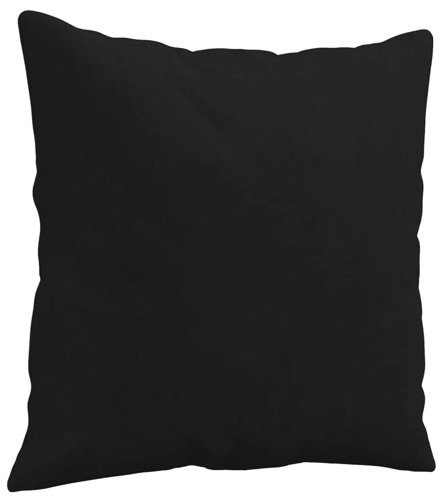 Set divani 2 pz con cuscini nero in tessuto microfibra