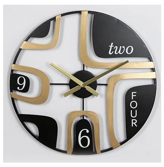 Orologio da parete 1xAA diametro 60 cm nero/oro