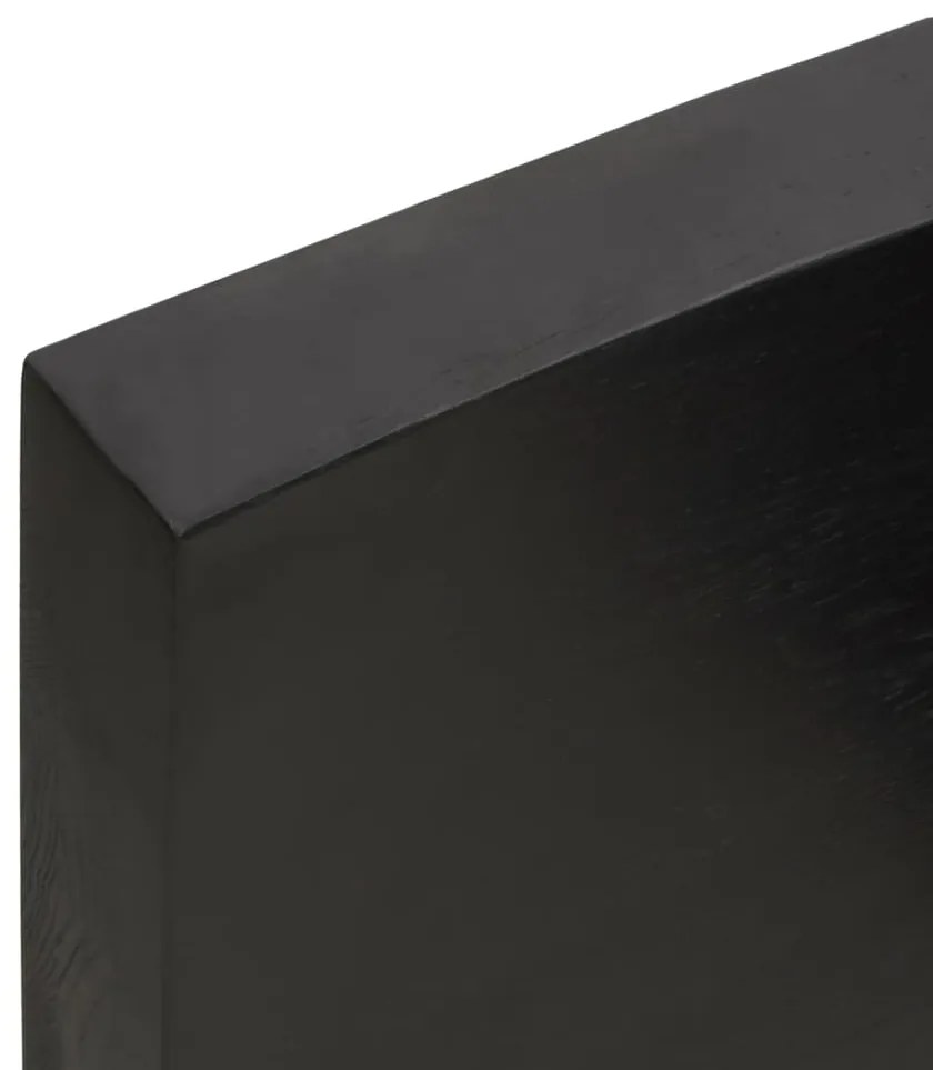 Ripiano muro grigio scuro 200x30x6 cm massello rovere trattato