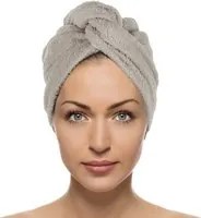 Asciugamano turbante capelli cotone Basik grigio