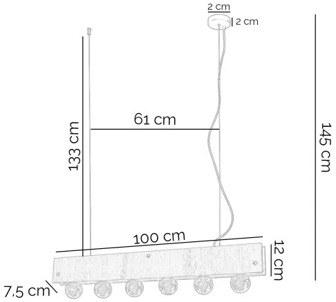 ONLI - Lampadario a sospensione con filo ARGO 6xE27/22W/230V beige
