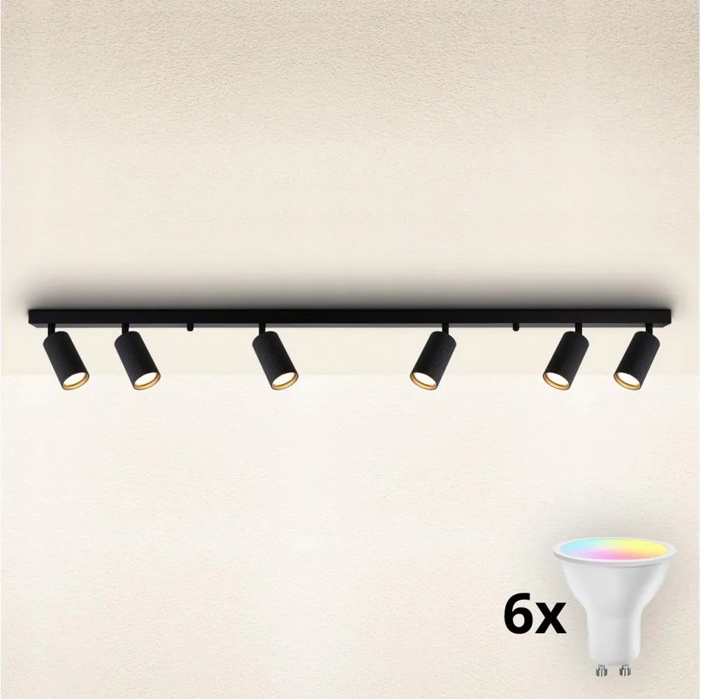 Brilagi - Faretti LED RGBW dimmerabili SELE MODERN 6xGU10/6,5W/230V Wi-Fi nero