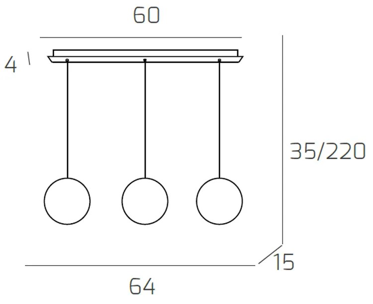 Sospensione Contemporanea Eclipse Metallo Bianco Vetro Oro 3 Luci G9