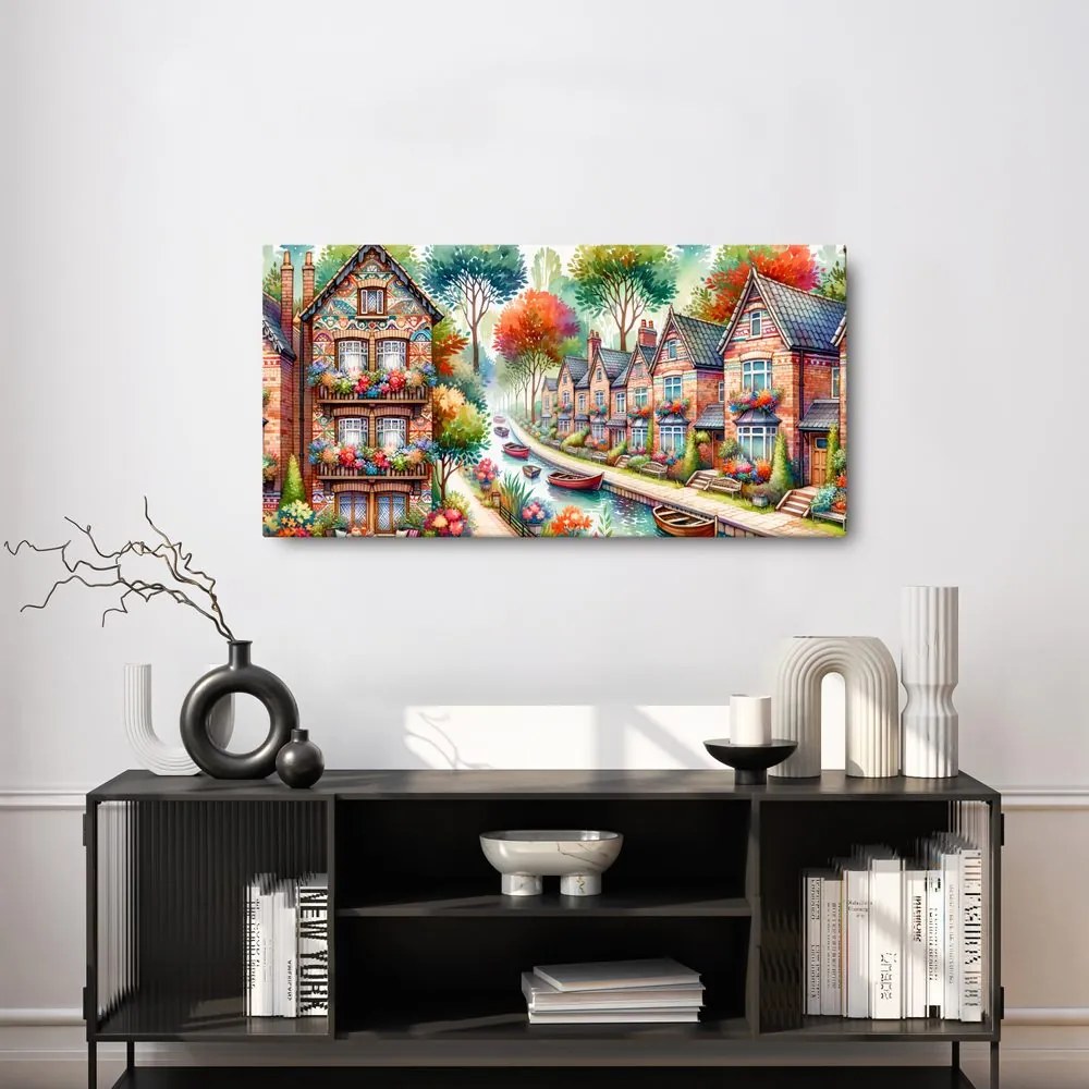 Quadro su tela – Strada con fiori