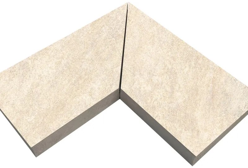 Bordo per piscina in gres porcellanato ECODADO+ Gradone Gres Est. dx-sx beige 30x60x2 L 60 x H 60 cm, Sp 20 mm