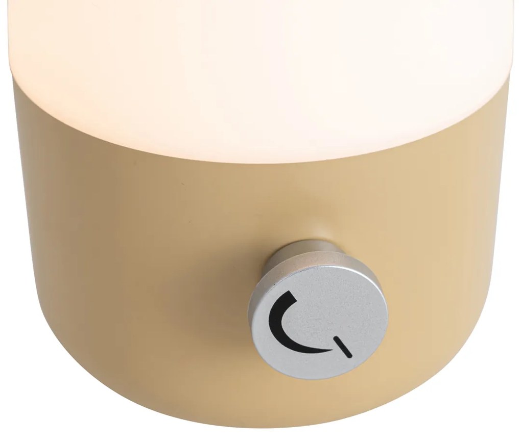 Lampada da tavolo da esterno dorata con bianco incl. LED ricaricabile IP44 - Haard