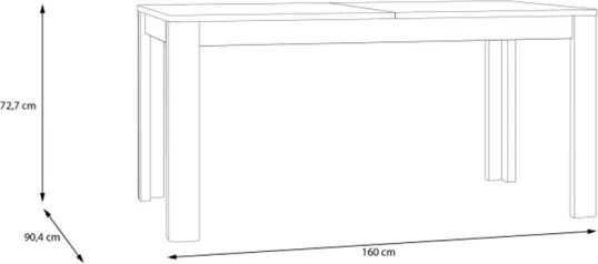 Tavolo Allungabile 90x160-206 Cm Da Arredo Interno Lehman Rovere Nero