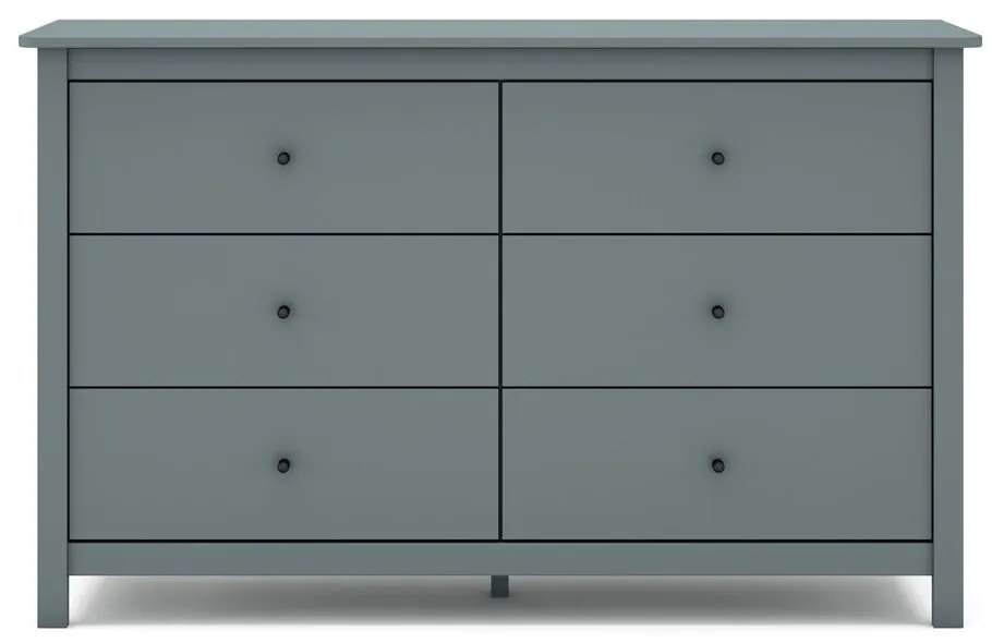 Cassettiera verde polveroso in pino massiccio 130x80x45 cm Misti – Marckeric