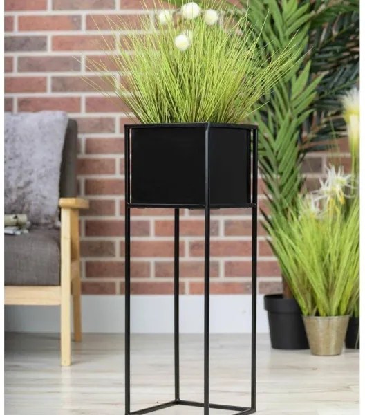 Portafiori 70x24 cm nero